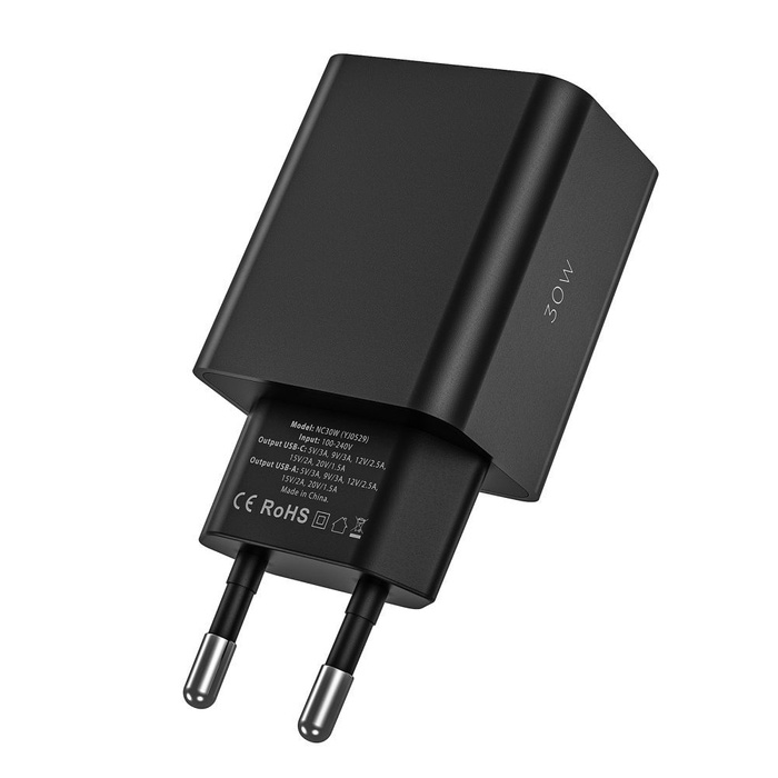 ŁADOWARKA TECH-PROTECT NC30W 2-PORT NETWORK CHARGER PD30W/QC3.0 WHITE