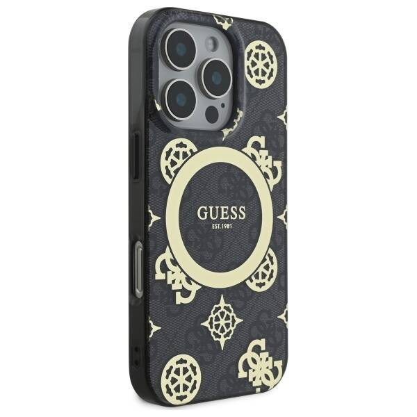 Etui Guess iPhone 16 Pro Max  6.9" czarny/black hardcase IML Peony On 4G Background MagSafe
