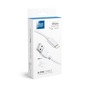Kabel USB A do Lightning Blue Star Lite 3A 1,2 m biały