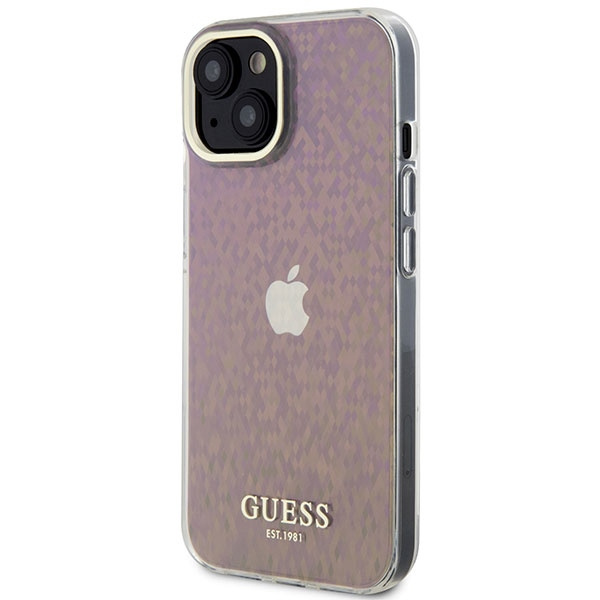 Etui Guess GUHCP15SHDECMP iPhone 15 6.1" różowy/pink hardcase IML Faceted Mirror Disco Iridescent Case
