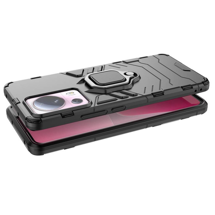 Etui Ring Armor etui do Xiaomi 13 Lite pancerny pokrowiec uchwyt magnetyczny ring czarne Case