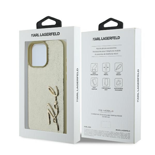 Etui Karl Lagerfeld iPhone 16 Pro 6.3" złoty/gold hardcase Metal Signature