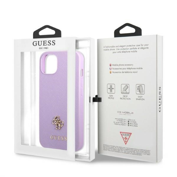 Etui Guess Guhcp13sps4mu iPhone 13 Mini 5,4" Purpurowy/purple Hardcase Saffiano 4g Small Metal Logo Case