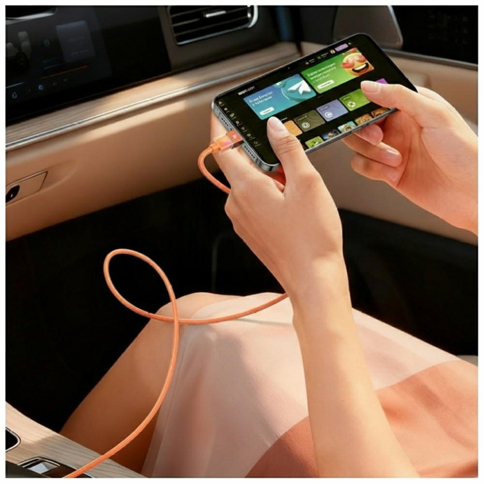 Kabel USAMS U93 30W USB-C do Lightning   1.2m pomarańczowy