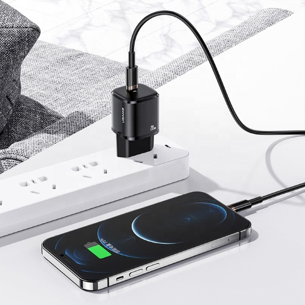 Ładowarka Sieciowa USAMS 1xUSB-C T36 Mini PD3.0 20W Fast Charging CC124TC01 US-CC124 Czarny