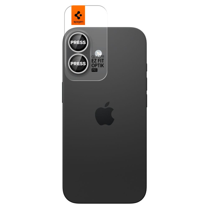 OSŁONA APARATU SPIGEN IPHONE 16 / 16 PLUS / 17 OPTIK PRO GLAS.TR ”EZ FIT” CAMERA PROTECTOR 2-PACK SILVER