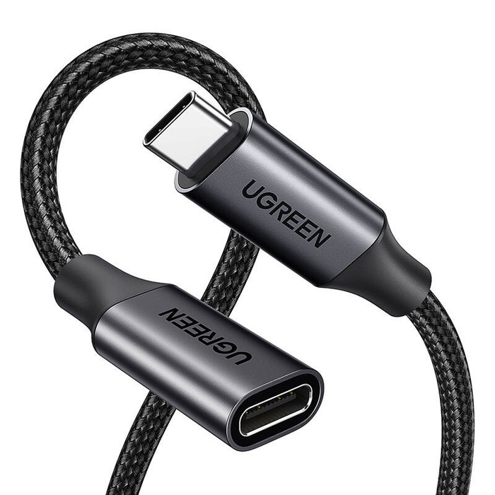 Kabel USB 3.2 Ugreen US372 męski USB-C do żeński USB-C Gen2 1m (czarny)