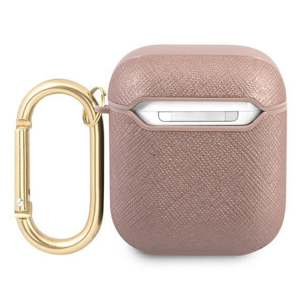 Etui GUESS Apple AirPods Saffiano Script Metal Collection Różowy Case