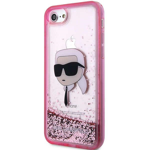 Etui Karl Lagerfeld KLHCI8LNKHCP iPhone 7/8/ SE 2020/2022 różowy/pink hardcase Glitter Karl Head Case