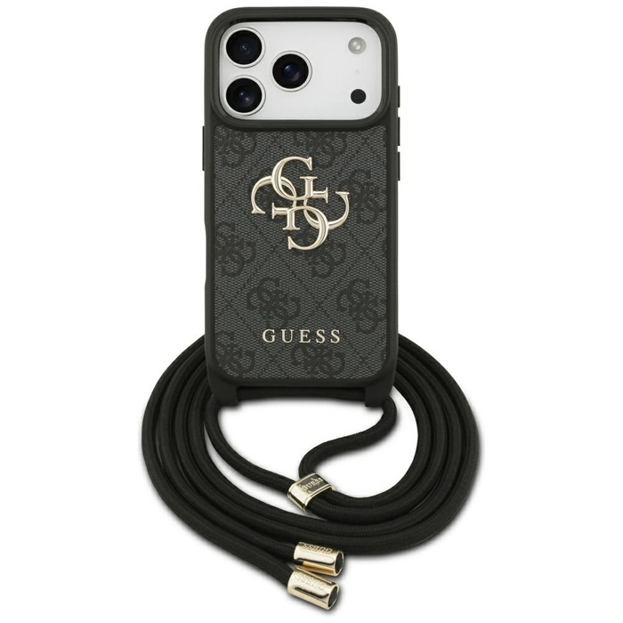 Etui Guess 4G Big Logo Cord Stap         Crossbody do iPhone 17 Pro czarny