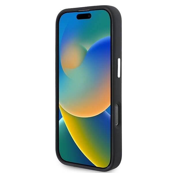 Etui Mercedes iPhone 16 Pro Max 6.9" czarny/black hardcase Silicone Blue Stripe MagSafe