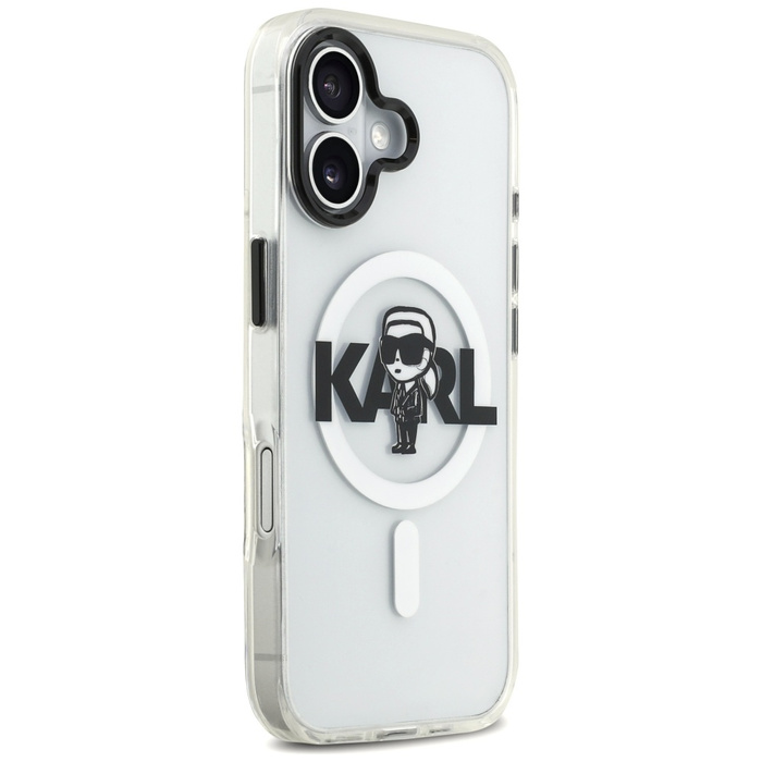 Etui Karl Lagerfeld IML Karl Sketch Logo MagSafe do iPhone 17 przezroczysty