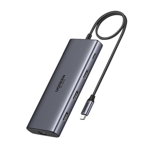 Hub USB-C Ugreen CM639 2x HDMI 3x USB USB-C SD/TF RJ45 PD 100W 8K