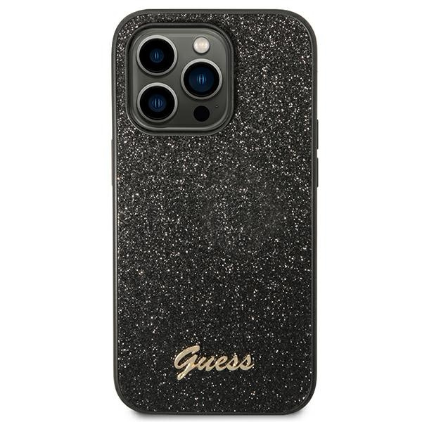 Etui GUESS Apple iPhone 14 Pro Glitter Script Czarny Hardcase