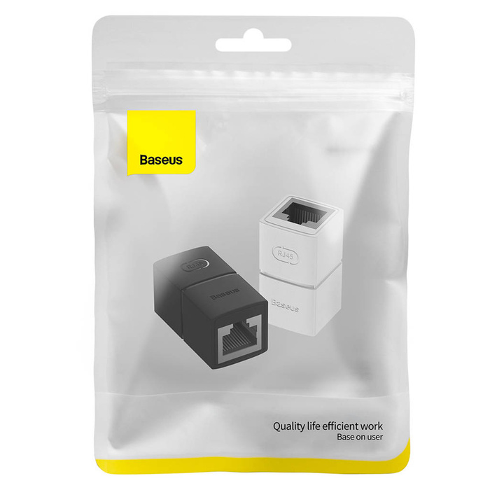 Złączka sieciowa łącznik kabli Ethernet RJ-45 Baseus AirJoy Series 2 szt. - czarna