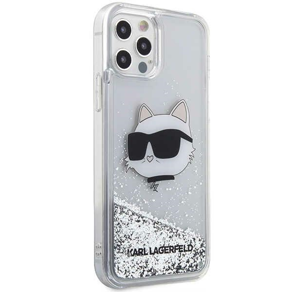 Etui Karl Lagerfeld KLHCP12MLNCHCS iPhone 12/ 12 Pro 6,1" srebrny/silver hardcase Glitter Choupette Head Case