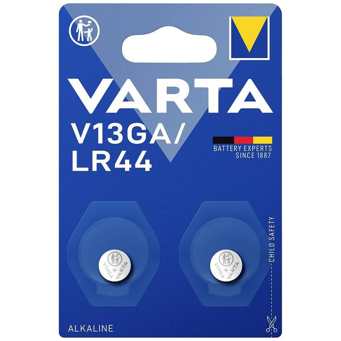 Alkaline Button Cell Varta, V13GA / LR44, 155mAh, 1.5V, 2-Pack