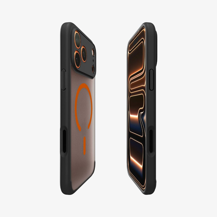 ETUI SPIGEN IPHONE 17 PRO ULTRA HYBRID MAG MAGSAFE FROST BLACK/ORANGE
