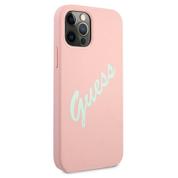 Etui GUESS Apple iPhone 12 Pro Max Silicone Vintage Różowy Zielony Hardcase