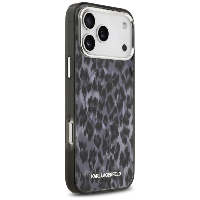 Etui Karl Lagerfeld IML Leopard Pattern  MagSafe do iPhone 17 Pro Max czarny