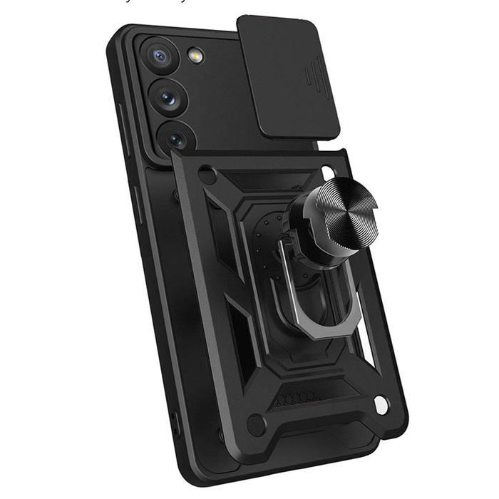 Etui Hybrid Armor Camshield etui do Samsung Galaxy A14 pancerny pokrowiec z osłoną na aparat niebieskie Case