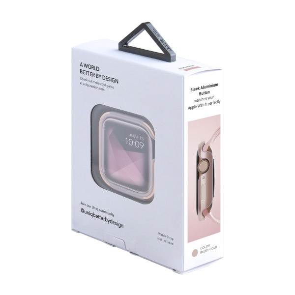 UNIQ etui Valencia Apple Watch Series 4/5/6/SE 44mm. różowo-złoty/blush gold pink