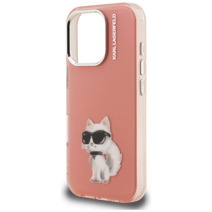 Etui Karl Lagerfeld IML Aquarelle        Choupette & Logo do iPhone 16 Pro Max różowy