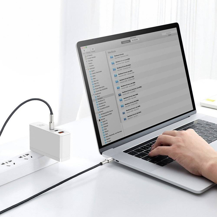 Baseus Cafule Metal Data kabel USB Typ C - USB Typ C 100 W (20 V / 5 A) Power Delivery 2 m czarny (CATJK-D01)