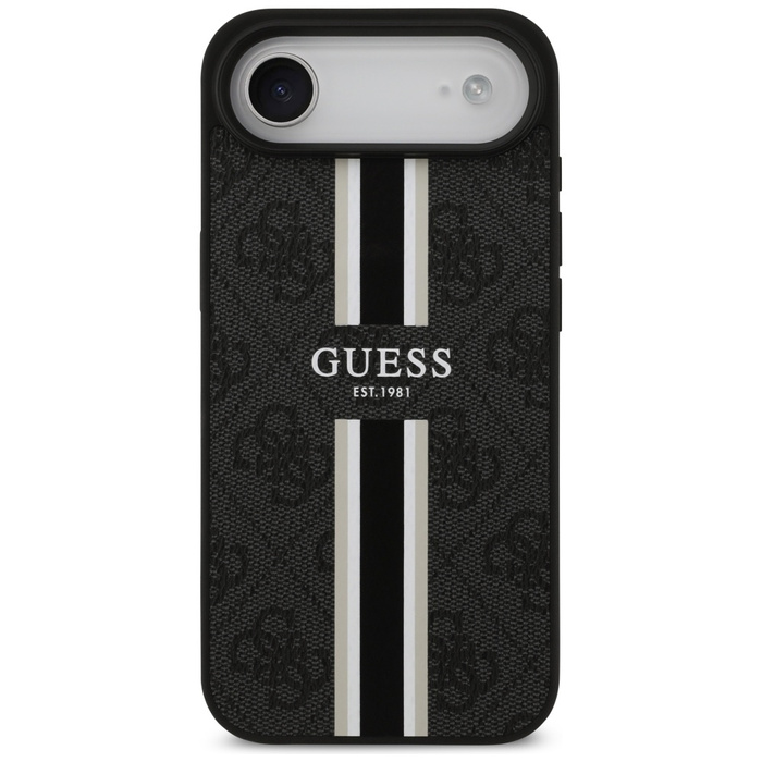 Etui Guess 4G Printed Stripes MagSafe do iPhone 17 Air czarny