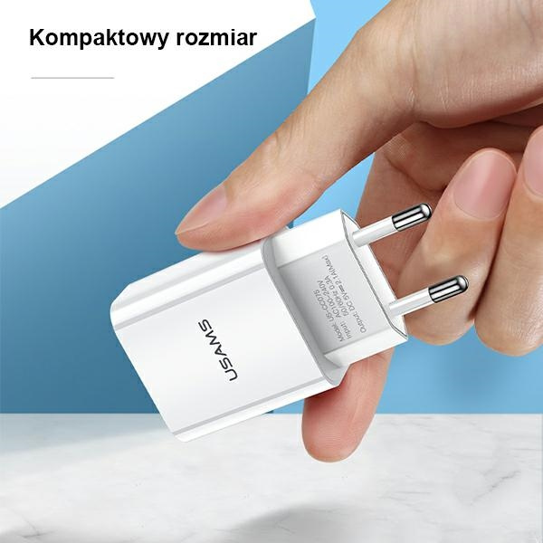 Ładowarka Sieciowa USAMS 1xUSB T18 2,1A Fast Charging Biały