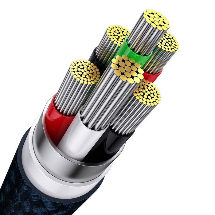 Baseus Flash Series II kabel USB - USB Typ C / Lightning / micro USB 100 W 1,2 m niebieski (CASS030003)