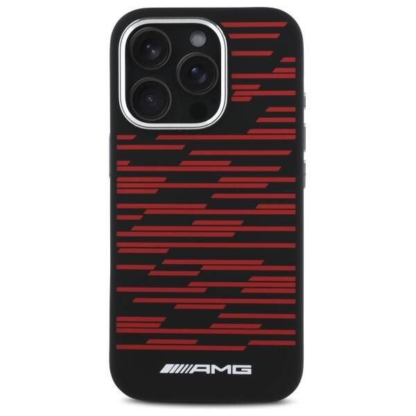 Etui AMG iPhone 16 Pro czarny/black hardcase Silicone Graphics MagSafe