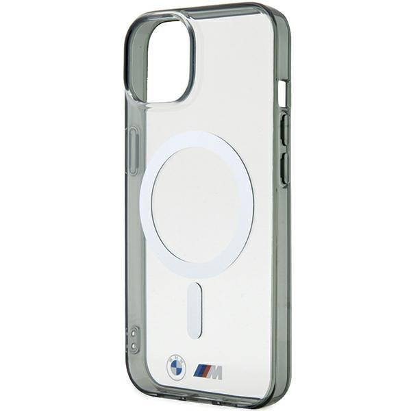 Etui BMW BMHMP15SHCRS iPhone 15 6.1" przezroczysty/transparent hardcase Silver Ring MagSafe