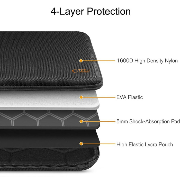 TECH-PROTECT HARDPOUCH LAPTOP 13-14 BLACK/ORANGE