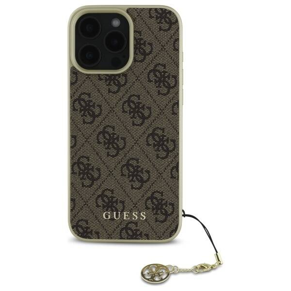 Etui Guess iPhone 16 Pro brązowy/brown hardcase 4G Charms Collection