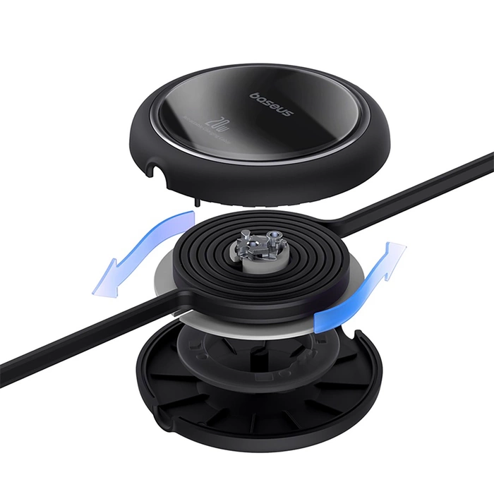 Kabel Baseus Free2Pull zwijany USB-C / Lightning 20W 1m - czarny