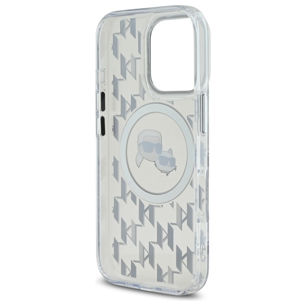 Etui Karl Lagerfeld iPhone 16 Pro 6.3" przezroczysty/transparent IML Monogram Karl&Choupette Head MagSafe
