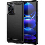 Etui Carbon Case Etui Xiaomi Poco X5 Pro 5G / Redmi Note 12 Pro Elastyczny Silikonowy Karbonowy Pokrowiec Czarne Case