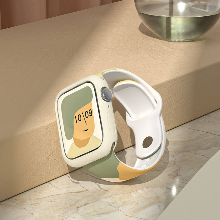 Strap Moro opaska do Apple Watch 7 / 6 / SE / 5 / 4 / 3 / 2 (41mm / 40mm / 38mm) silikonowy pasek bransoletka do zegarka wzór 1