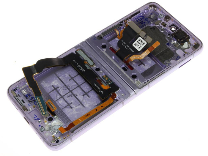 Wyświetlacz Samsung Galaxy Z Flip 3 5G LCD Dotyk Oryginalny Fioletowy Grade C/C z wadą