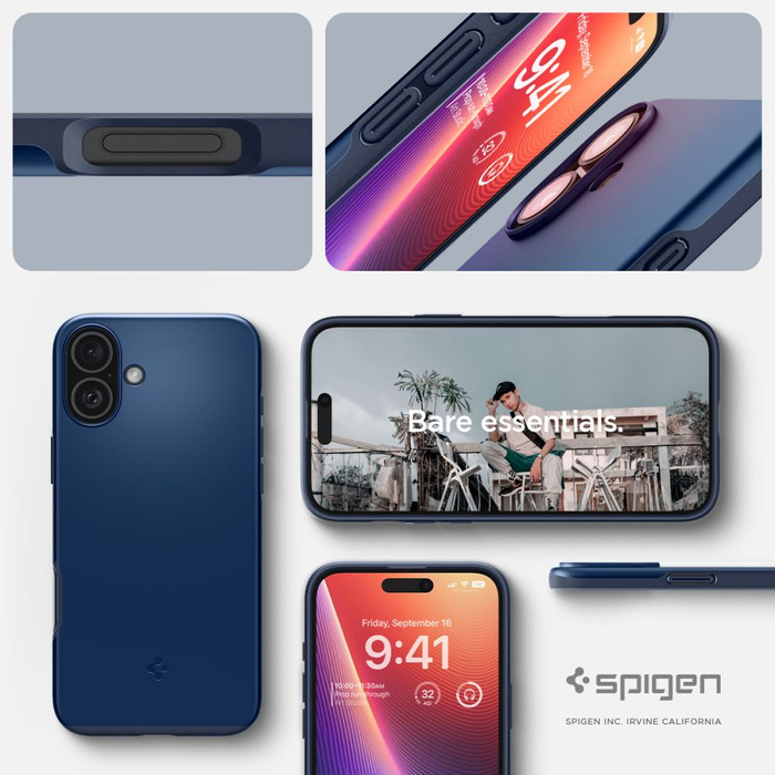 ETUI SPIGEN THIN FIT MAG MAGSAFE IPHONE 16 NAVY BLUE