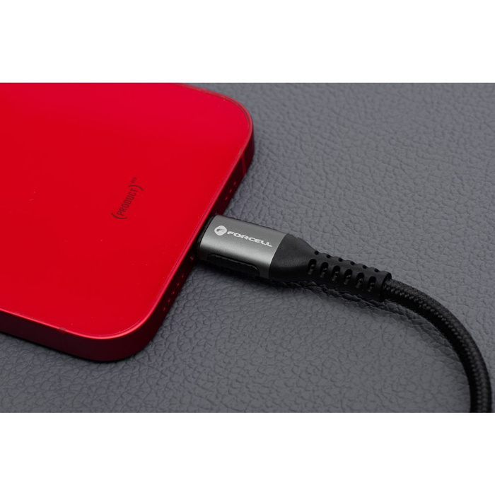 Kabel USB C do Lightning Forcell F-Energy PD 3A 27W Cafule 2 m C259 czarny