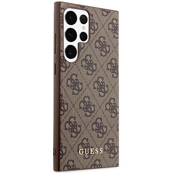 Etui Guess GUHCS23LG4GFBR S23 Ultra S918 brązowy/brown hard case 4G Metal Gold Logo Case