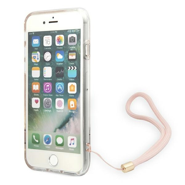 Etui GUESS Apple iPhone SE 2022 SE 2020 7 8 4G Print Strap Różowy Hardcase