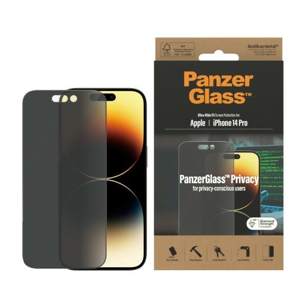 PanzerGlass Ultra-Wide Fit iPhone 14 Pro 6,1" Privacy Screen Protection Antibacterial P2772