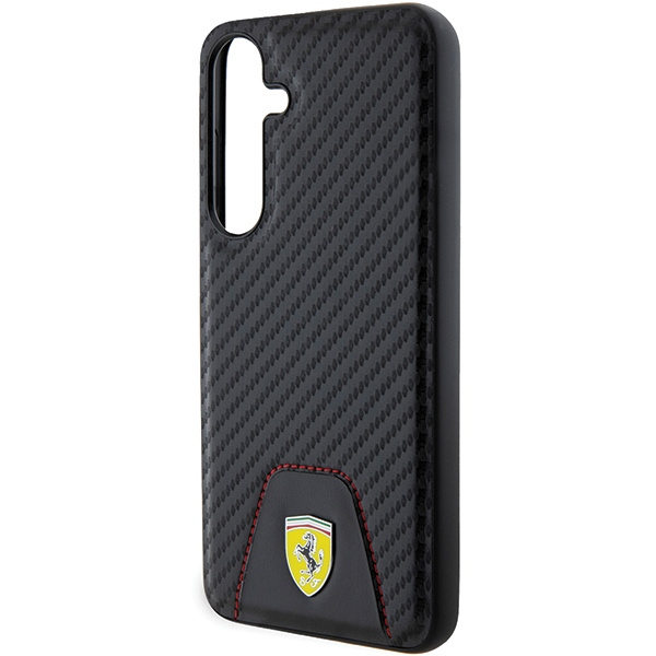 Etui FerrariFEHCS24MN3PUK Samsung Galaxy S24+ S926 czarny/black hardcase Carbon Stitched Bottom Case