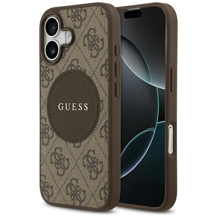 Etui Guess 4G Circle Classic Logo        MagSafe do iPhone 17 brązowy