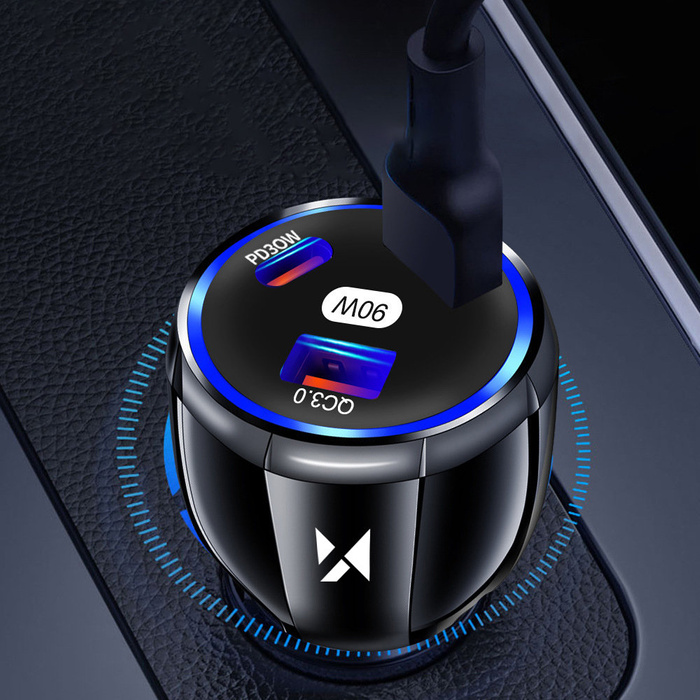 Ładowarka samochodowa Wozinsky WCCCA 2x USB-C 1x USB-A 90W PD QC - czarna