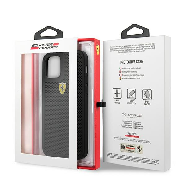 Etui FERRARI Apple iPhone 12 12 Pro On Track Perforated Czarny Hardcase
