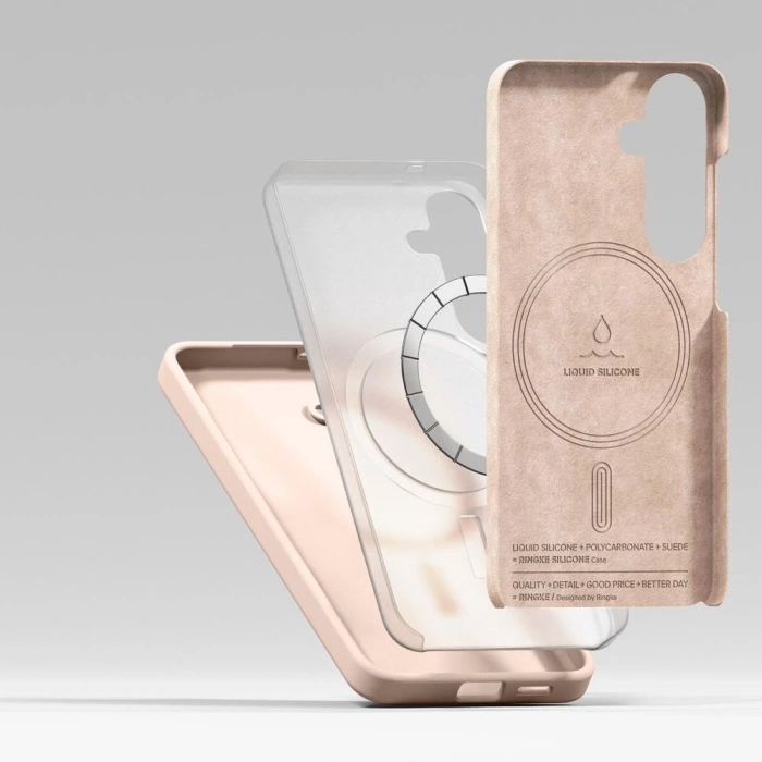 Etui RINGKE SILICONE MAGNETIC MAGSAFE GALAXY S25 PINK SAND